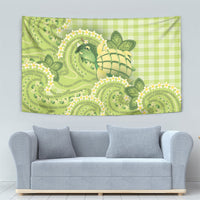 Hawaii Palaka Tapestry Cute Green Mango Turtle On The Waves DT05 - Polynesian Pride