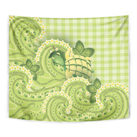 Hawaii Palaka Tapestry Cute Green Mango Turtle On The Waves DT05 - Polynesian Pride