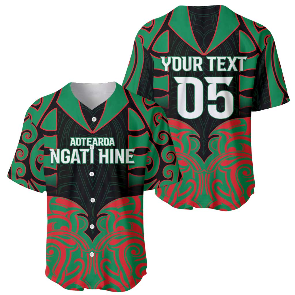Custom Aotearoa Ngati Hine Baseball Jersey Maori Pattern New Zealand - Polynesian Pride