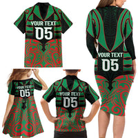 Custom Aotearoa Ngati Hine Family Matching Long Sleeve Bodycon Dress and Hawaiian Shirt Maori Pattern New Zealand - Polynesian Pride