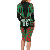 Custom Aotearoa Ngati Hine Family Matching Long Sleeve Bodycon Dress and Hawaiian Shirt Maori Pattern New Zealand - Polynesian Pride