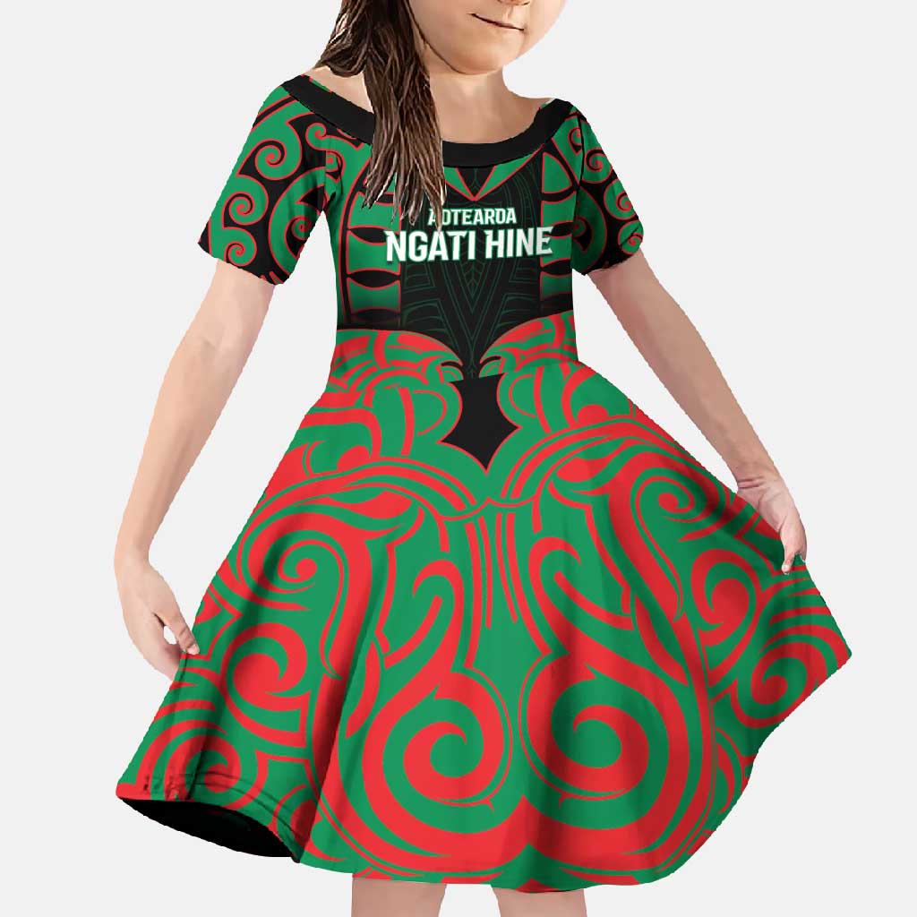 Custom Aotearoa Ngati Hine Family Matching Mermaid Dress and Hawaiian Shirt Maori Pattern New Zealand - Polynesian Pride
