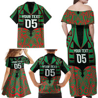 Custom Aotearoa Ngati Hine Family Matching Off Shoulder Maxi Dress and Hawaiian Shirt Maori Pattern New Zealand - Polynesian Pride
