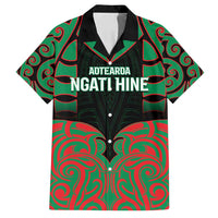 Custom Aotearoa Ngati Hine Family Matching Off Shoulder Short Dress and Hawaiian Shirt Maori Pattern New Zealand - Polynesian Pride