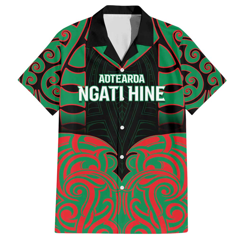 Custom Aotearoa Ngati Hine Family Matching Short Sleeve Bodycon Dress and Hawaiian Shirt Maori Pattern New Zealand - Polynesian Pride