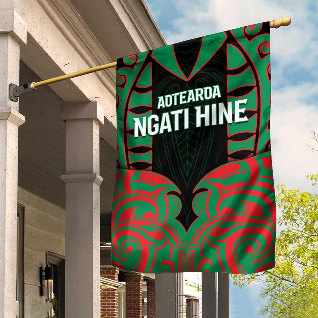 Aotearoa Ngati Hine Garden Flag Maori Pattern New Zealand - Polynesian Pride