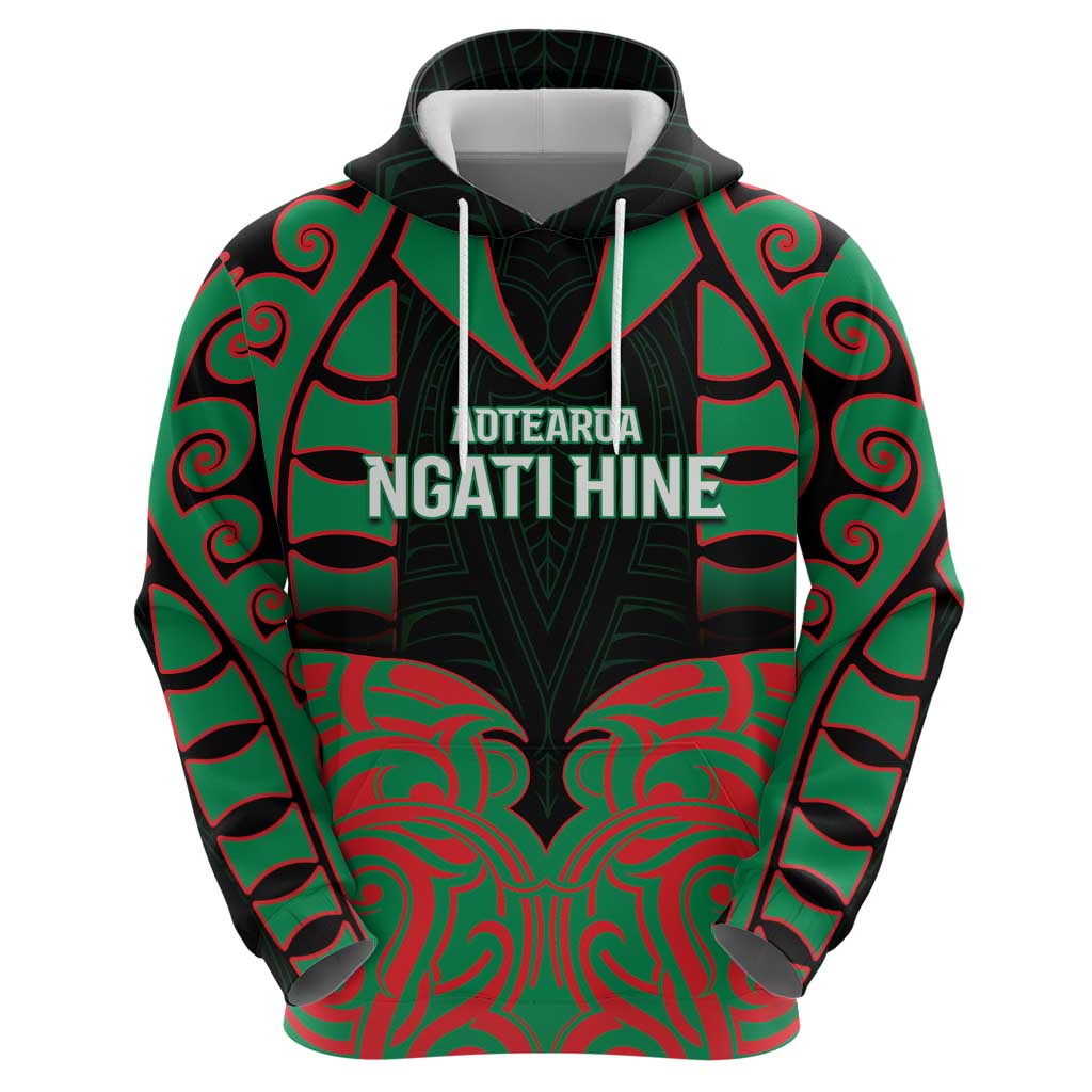 Custom Aotearoa Ngati Hine Hoodie Maori Pattern New Zealand - Polynesian Pride