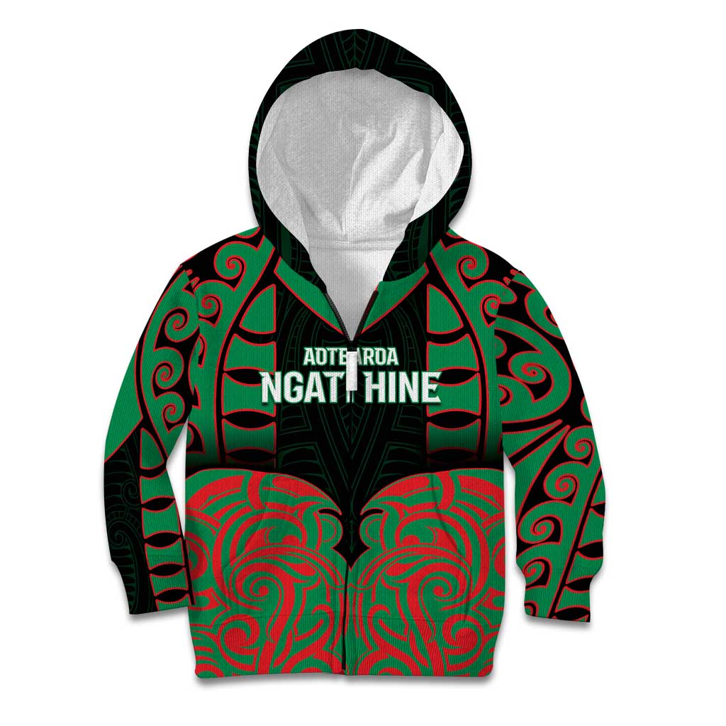 Custom Aotearoa Ngati Hine Kid Hoodie Maori Pattern New Zealand - Polynesian Pride