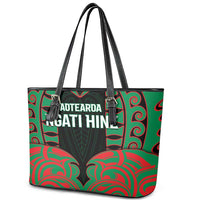 Aotearoa Ngati Hine Leather Tote Bag Maori Pattern New Zealand - Polynesian Pride
