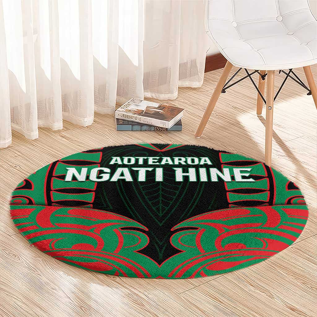 Aotearoa Ngati Hine Round Carpet Maori Pattern New Zealand - Polynesian Pride