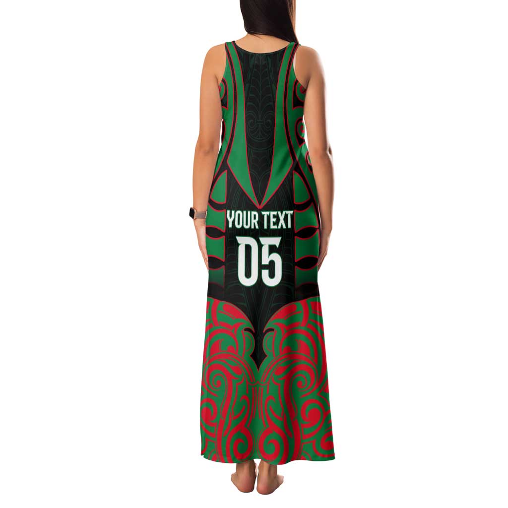 Custom Aotearoa Ngati Hine Tank Maxi Dress Maori Pattern New Zealand - Polynesian Pride