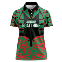 Custom Aotearoa Ngati Hine Women Polo Shirt Maori Pattern New Zealand - Polynesian Pride