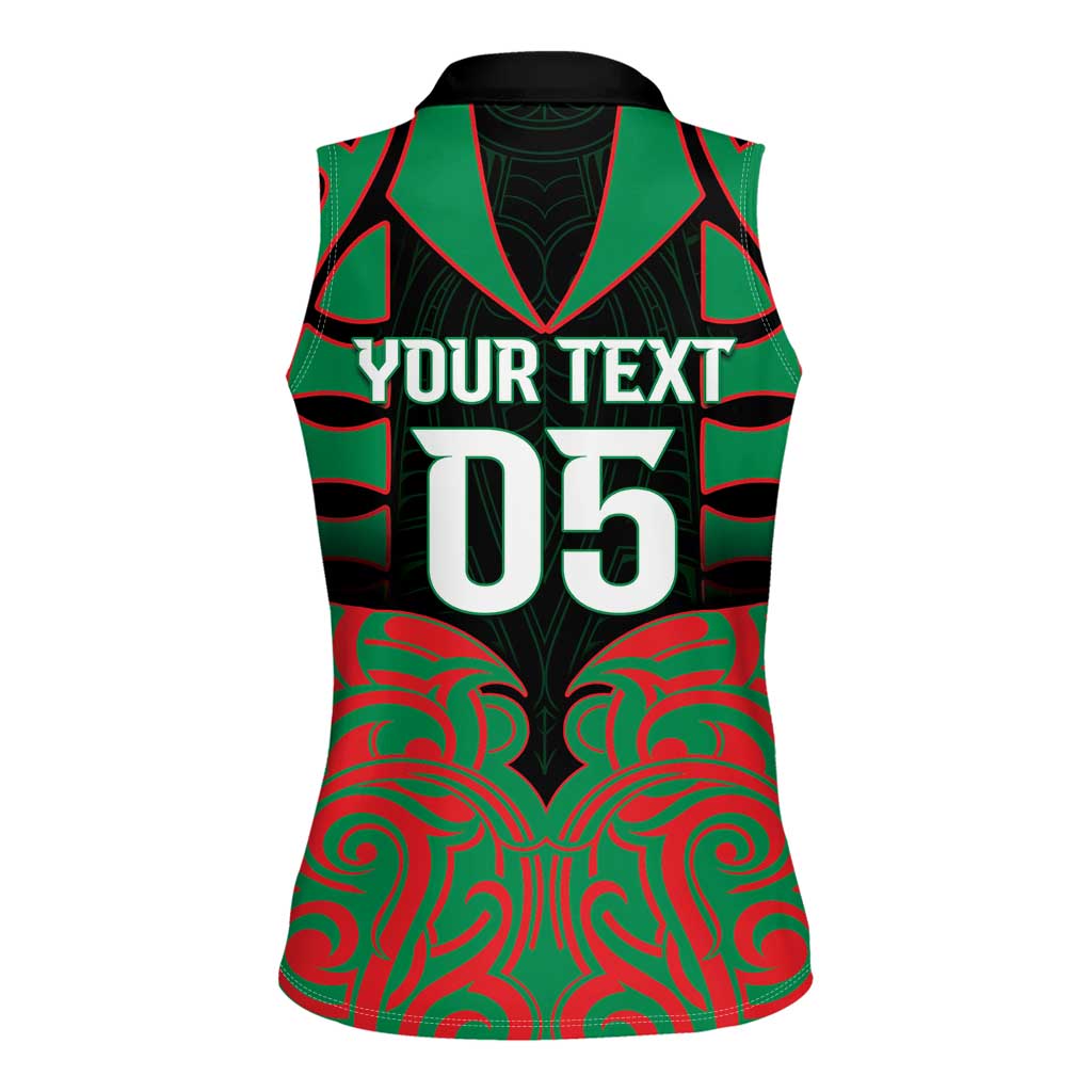 Custom Aotearoa Ngati Hine Women Sleeveless Polo Shirt Maori Pattern New Zealand - Polynesian Pride