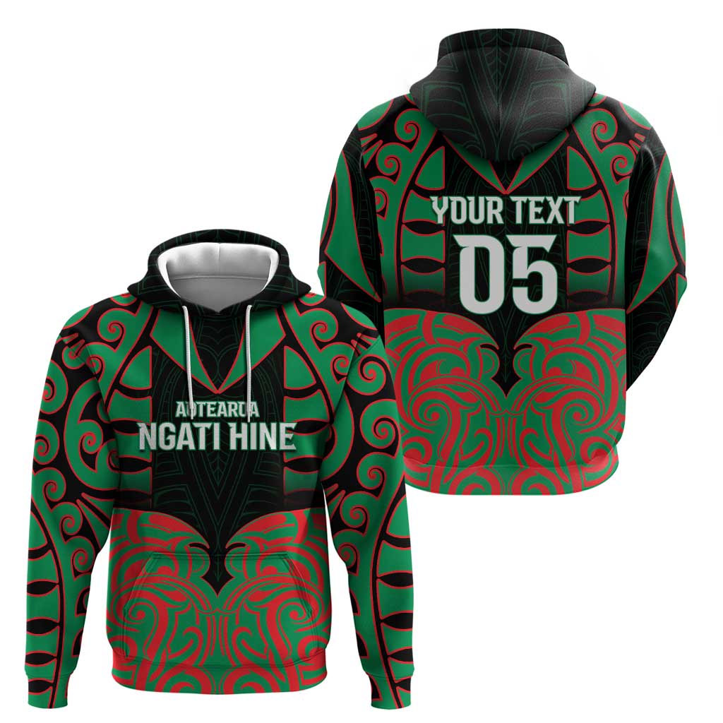 Custom Aotearoa Ngati Hine Zip Hoodie Maori Pattern New Zealand - Polynesian Pride