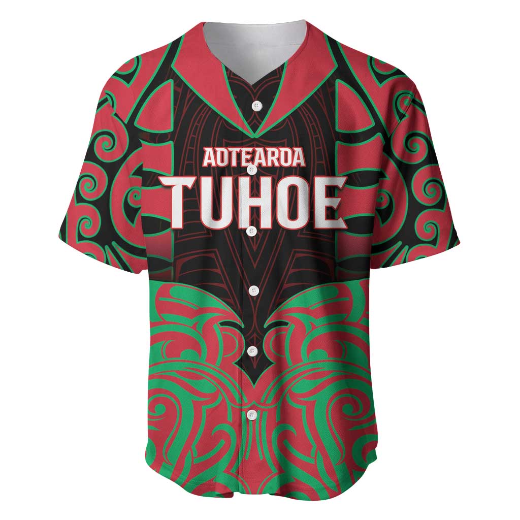 Custom Aotearoa Tuhoe Baseball Jersey Maori Pattern New Zealand - Polynesian Pride