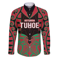 Custom Aotearoa Tuhoe Family Matching Long Sleeve Bodycon Dress and Hawaiian Shirt Maori Pattern New Zealand - Polynesian Pride