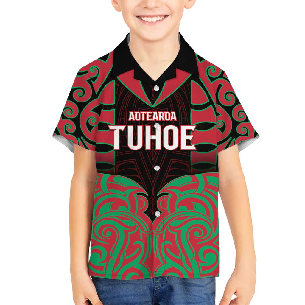 Custom Aotearoa Tuhoe Family Matching Long Sleeve Bodycon Dress and Hawaiian Shirt Maori Pattern New Zealand - Polynesian Pride