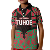 Custom Aotearoa Tuhoe Kid Polo Shirt Maori Pattern New Zealand - Polynesian Pride