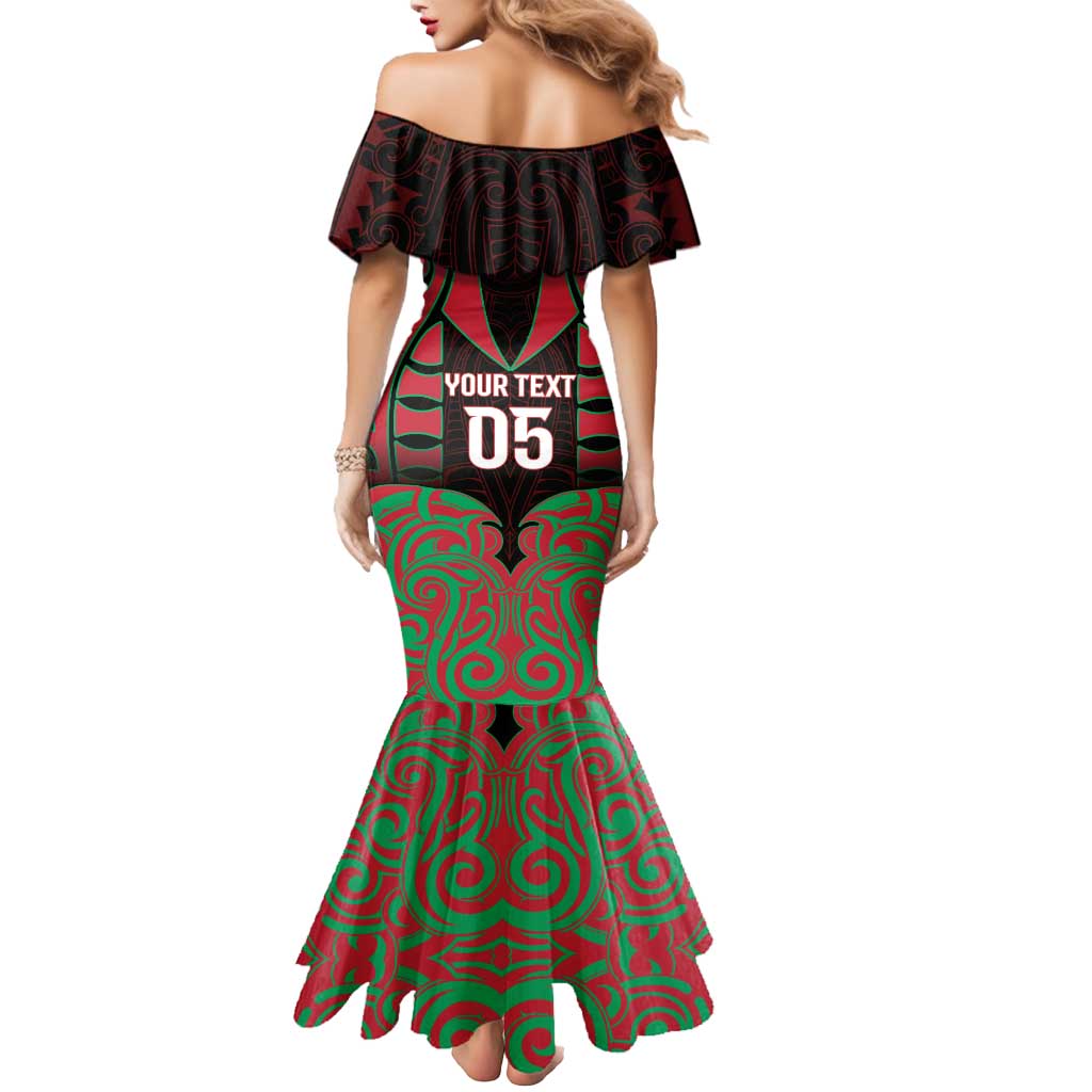Custom Aotearoa Tuhoe Mermaid Dress Maori Pattern New Zealand - Polynesian Pride