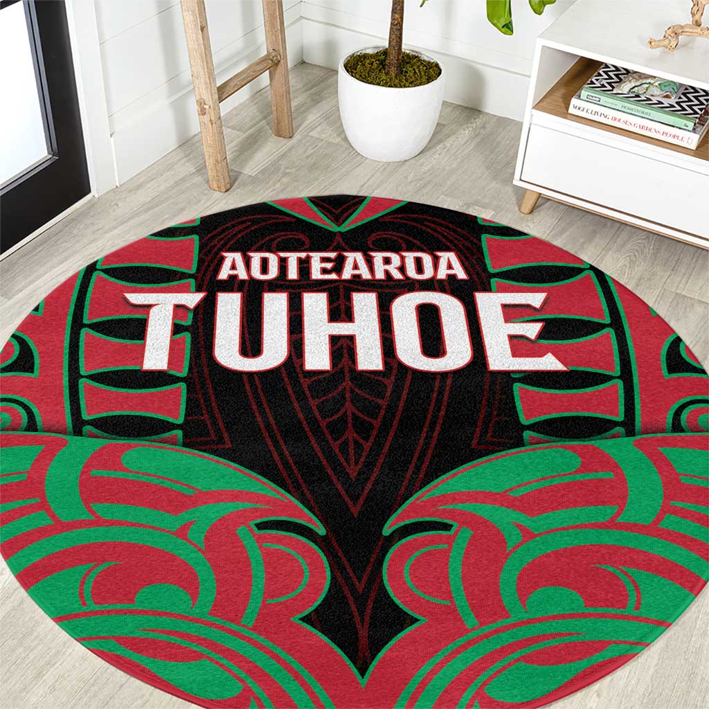 Aotearoa Tuhoe Round Carpet Maori Pattern New Zealand - Polynesian Pride