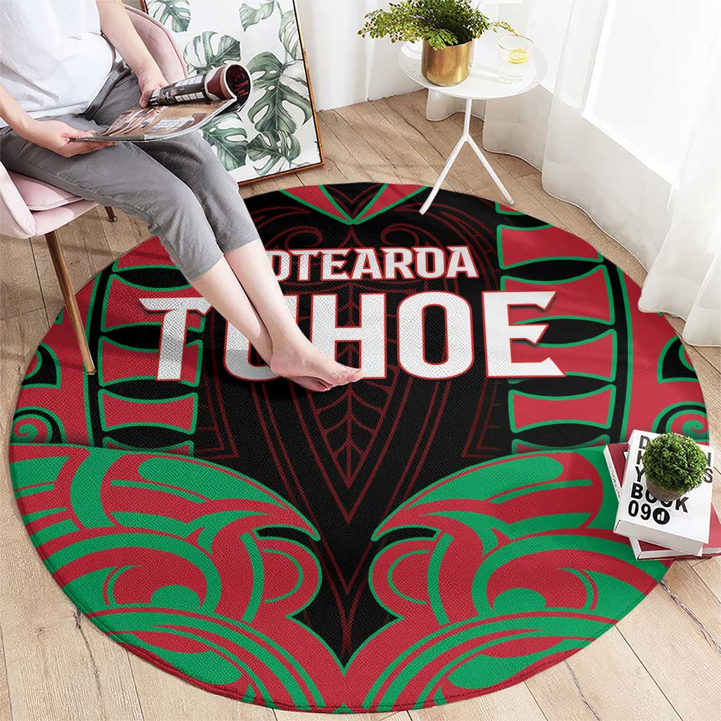 Aotearoa Tuhoe Round Carpet Maori Pattern New Zealand - Polynesian Pride