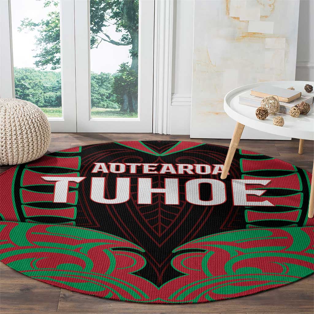 Aotearoa Tuhoe Round Carpet Maori Pattern New Zealand - Polynesian Pride