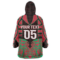 Custom Aotearoa Tuhoe Wearable Blanket Hoodie Maori Pattern New Zealand - Polynesian Pride