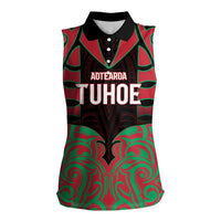 Custom Aotearoa Tuhoe Women Sleeveless Polo Shirt Maori Pattern New Zealand - Polynesian Pride