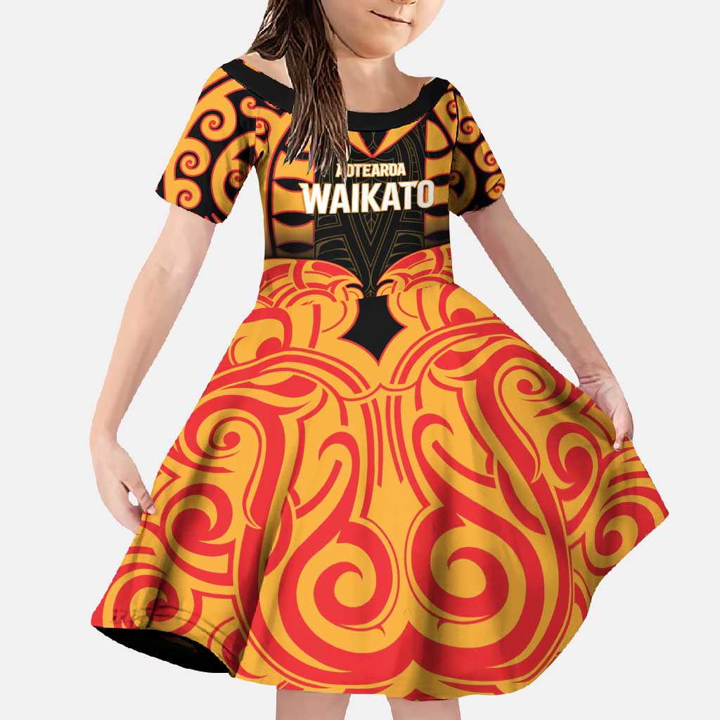 Custom Aotearoa Waikato Family Matching Long Sleeve Bodycon Dress and Hawaiian Shirt Maori Pattern New Zealand - Polynesian Pride