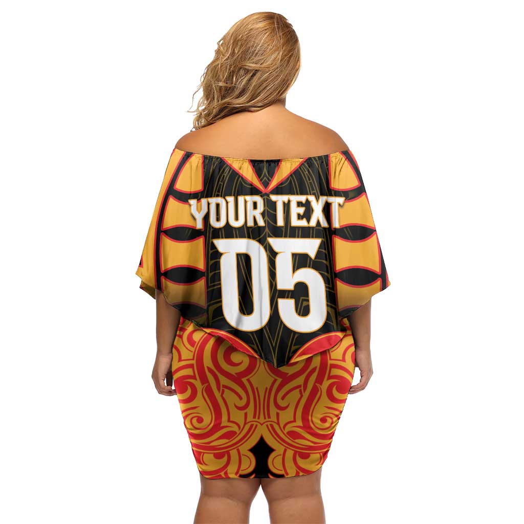 Custom Aotearoa Waikato Family Matching Off Shoulder Short Dress and Hawaiian Shirt Maori Pattern New Zealand - Polynesian Pride