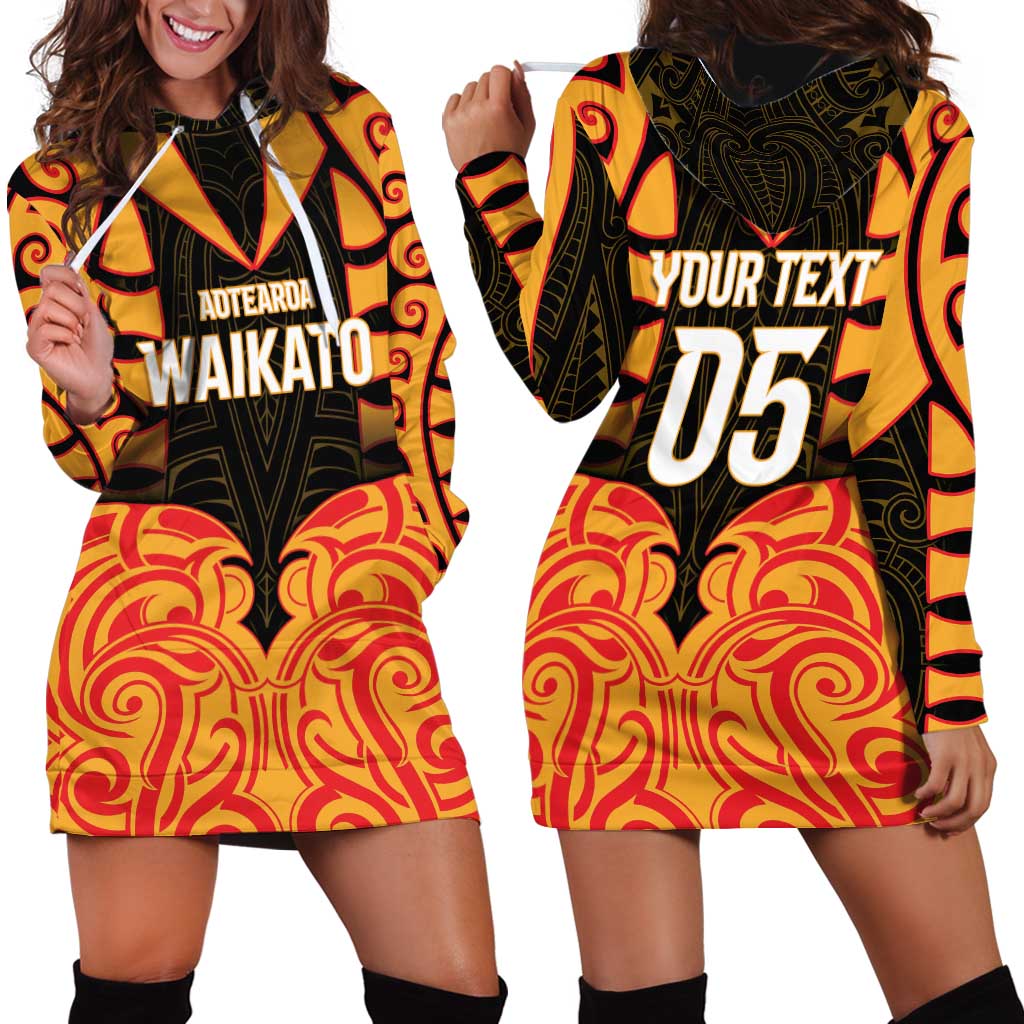 Custom Aotearoa Waikato Hoodie Dress Maori Pattern New Zealand - Polynesian Pride