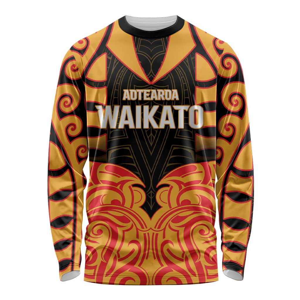 Custom Aotearoa Waikato Long Sleeve Shirt Maori Pattern New Zealand - Polynesian Pride