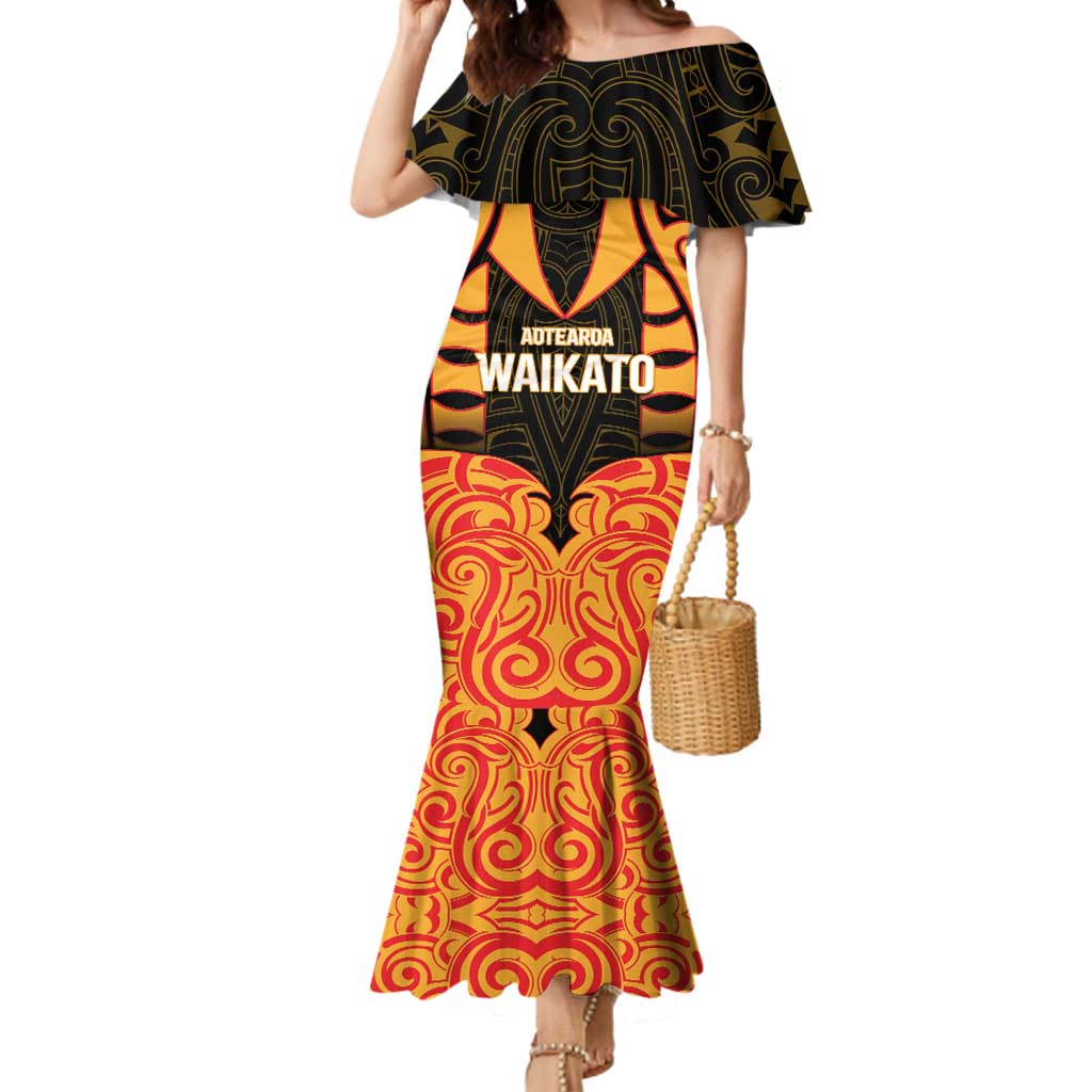 Custom Aotearoa Waikato Mermaid Dress Maori Pattern New Zealand - Polynesian Pride