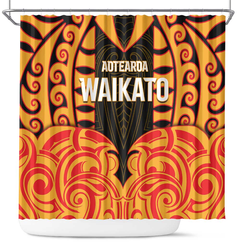 Aotearoa Waikato Shower Curtain Maori Pattern New Zealand - Polynesian Pride