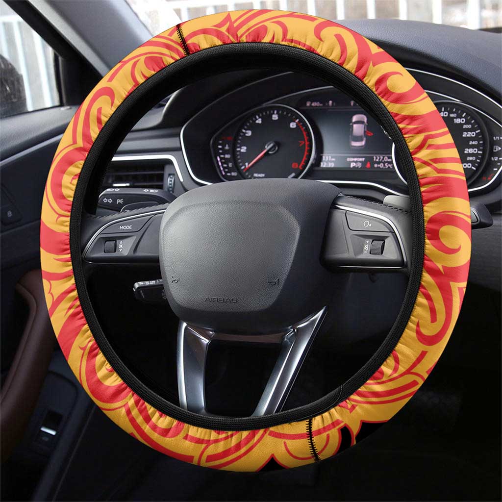 Aotearoa Waikato Steering Wheel Cover Maori Pattern New Zealand - Polynesian Pride
