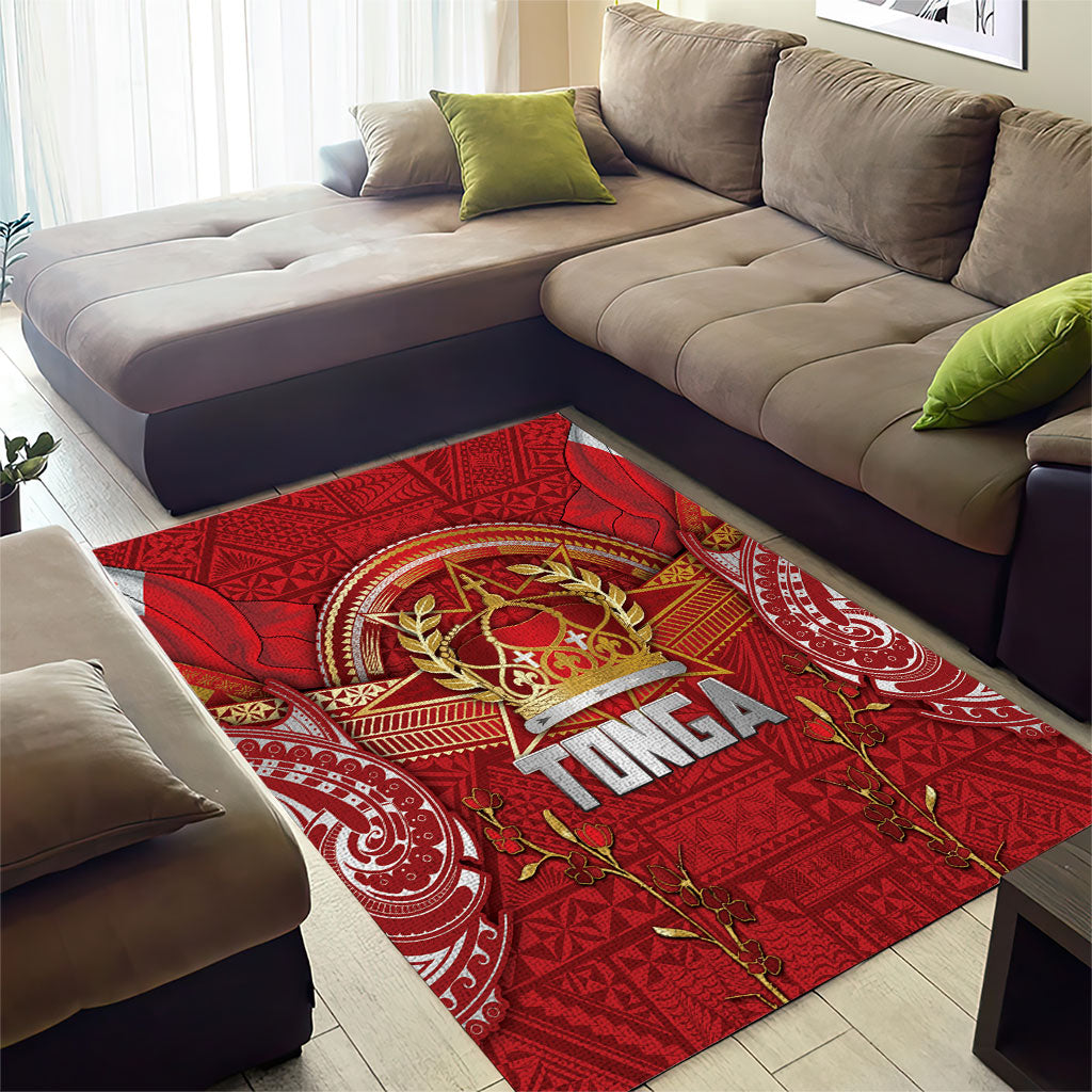Tonga King's Birthday Area Rug Gold Royal Crown Tribal Patterns DT05 - Polynesian Pride