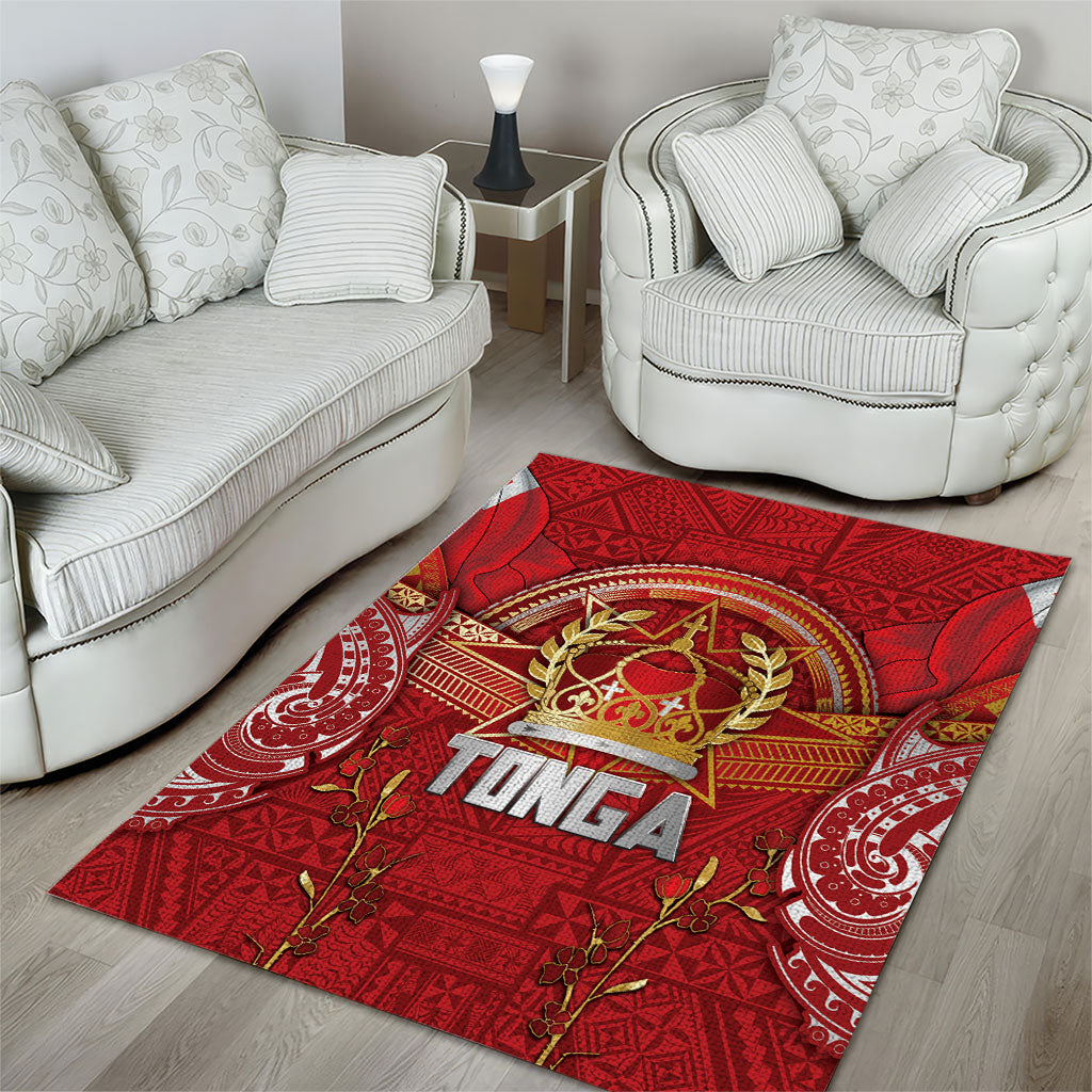 Tonga King's Birthday Area Rug Gold Royal Crown Tribal Patterns DT05 - Polynesian Pride