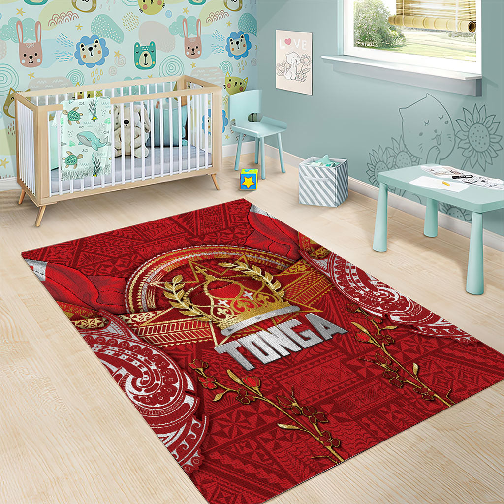 Tonga King's Birthday Area Rug Gold Royal Crown Tribal Patterns DT05 - Polynesian Pride