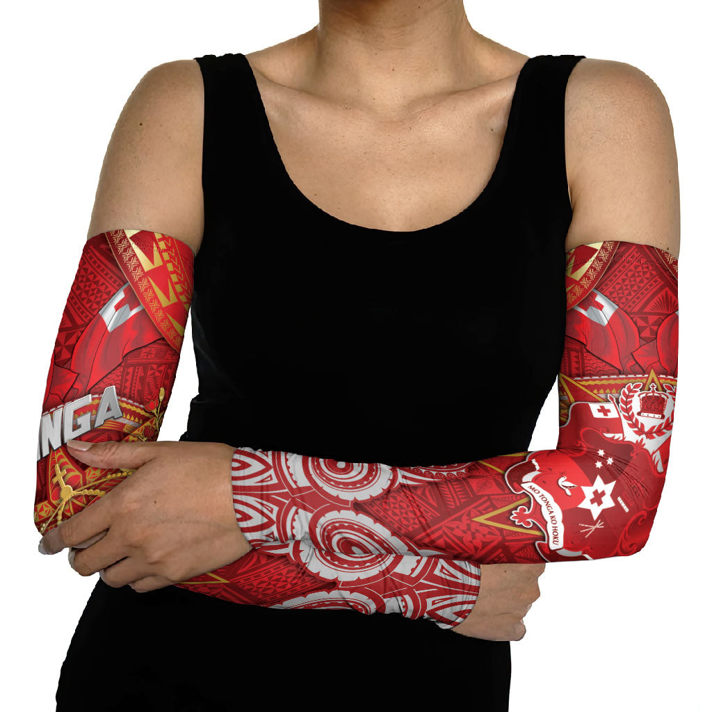 Tonga King's Birthday Arm Sleeves Gold Royal Crown Tribal Patterns DT05 - Polynesian Pride