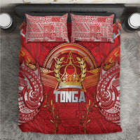 Tonga King's Birthday Bedding Set Gold Royal Crown Tribal Patterns DT05 Red - Polynesian Pride