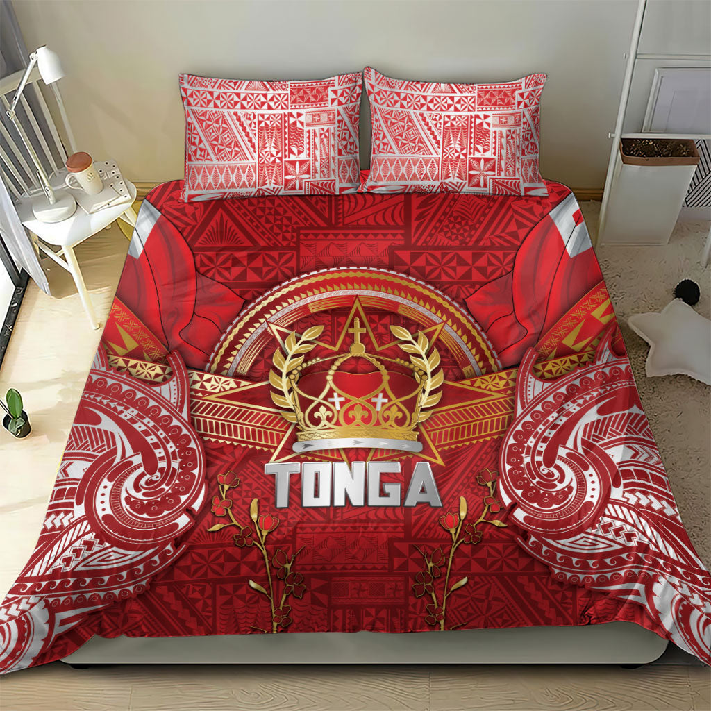 Tonga King's Birthday Bedding Set Gold Royal Crown Tribal Patterns DT05 - Polynesian Pride