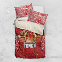 Tonga King's Birthday Bedding Set Gold Royal Crown Tribal Patterns DT05 US Twin 172cm x 218cm Red - Polynesian Pride