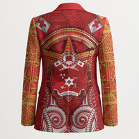 Tonga King's Birthday Blazer Gold Royal Crown Tribal Patterns DT05 - Polynesian Pride