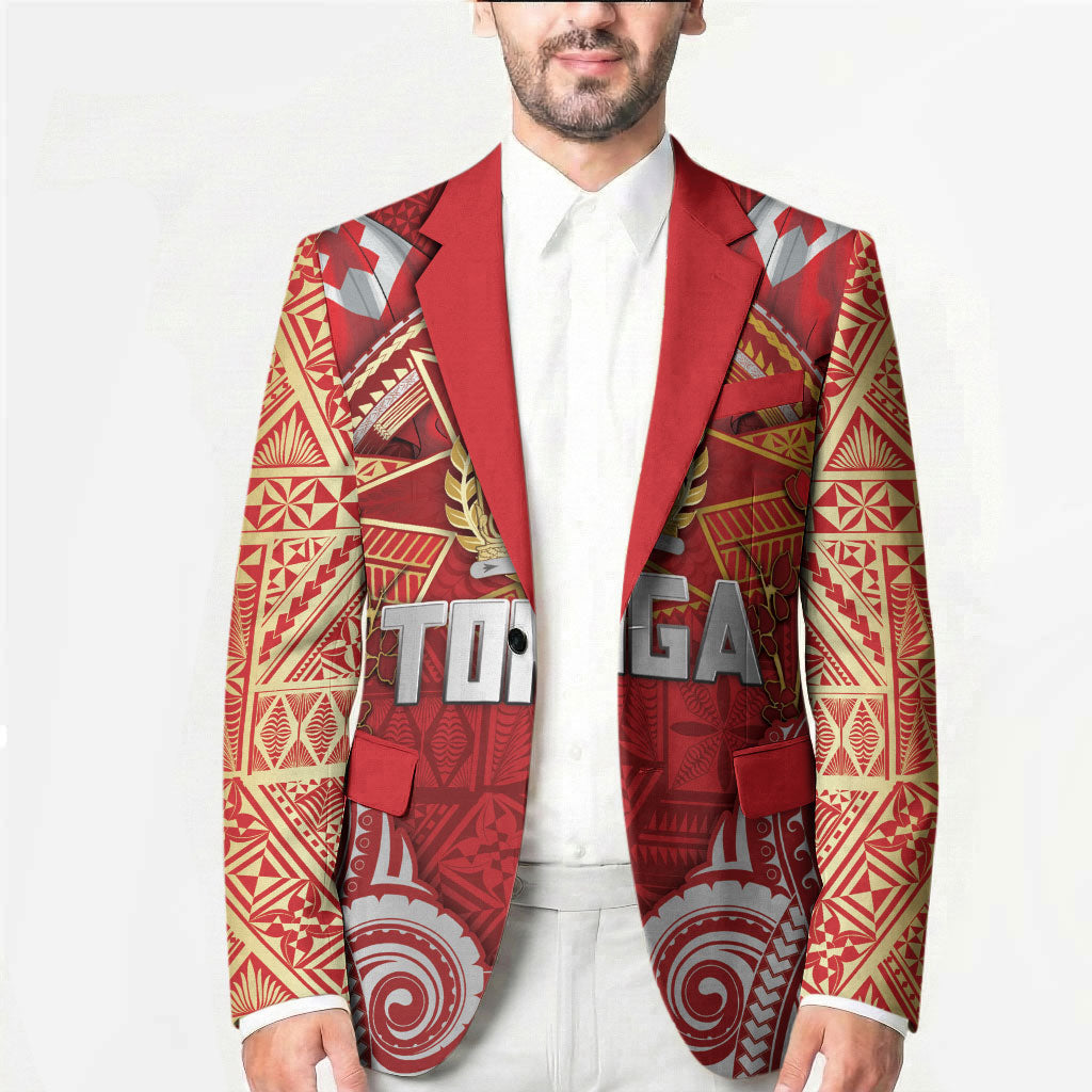 Tonga King's Birthday Blazer Gold Royal Crown Tribal Patterns DT05 - Polynesian Pride
