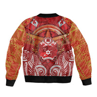 Tonga King's Birthday Bomber Jacket Gold Royal Crown Tribal Patterns DT05 - Polynesian Pride