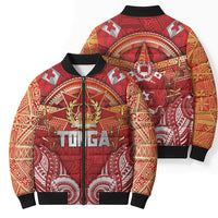 Tonga King's Birthday Bomber Puffer Jacket Gold Royal Crown Tribal Patterns DT05 - Polynesian Pride