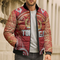 Tonga King's Birthday Bomber Puffer Jacket Gold Royal Crown Tribal Patterns DT05 - Polynesian Pride