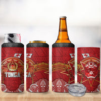 Tonga King's Birthday 4 in 1 Can Cooler Tumbler Gold Royal Crown Tribal Patterns DT05 - Polynesian Pride