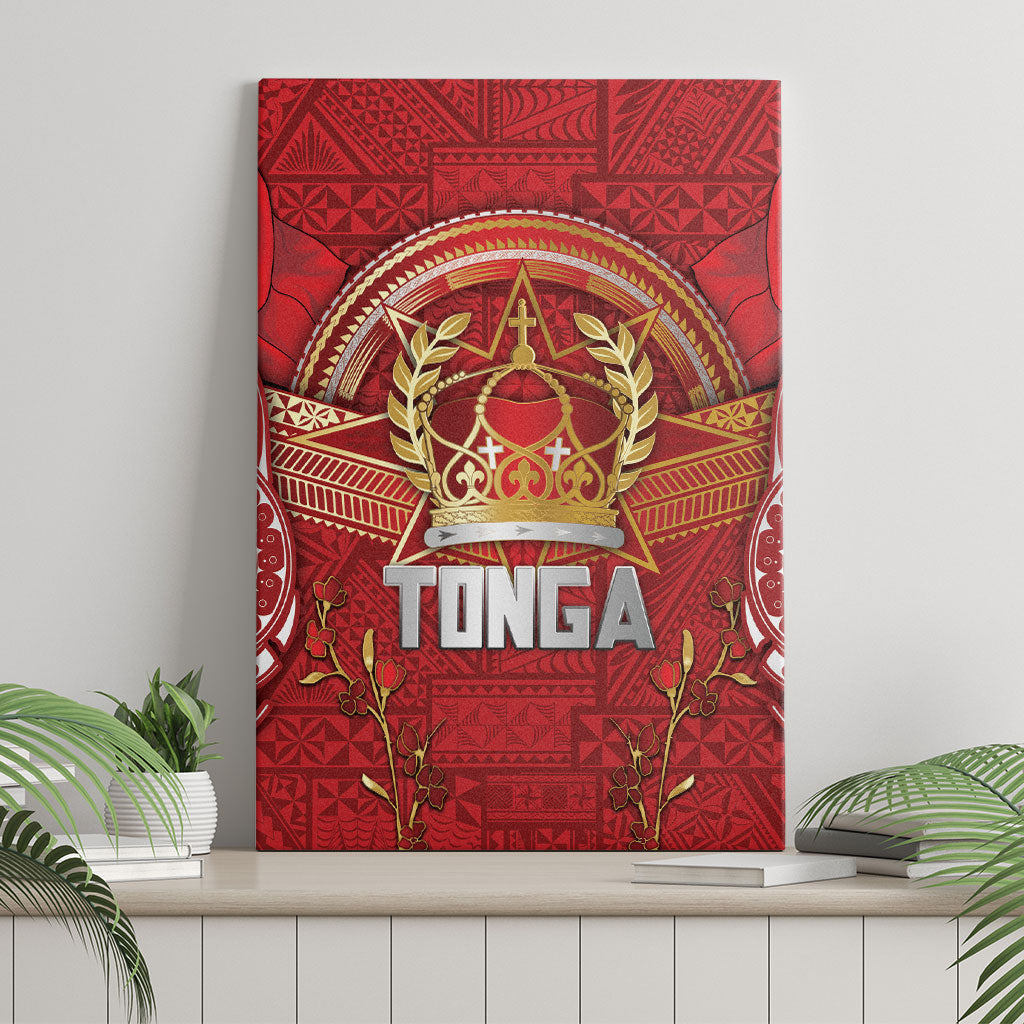 Tonga King's Birthday Canvas Wall Art Gold Royal Crown Tribal Patterns DT05 - Polynesian Pride