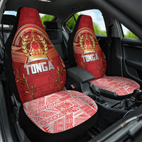 Tonga King's Birthday Car Seat Cover Gold Royal Crown Tribal Patterns DT05 One Size Red - Polynesian Pride